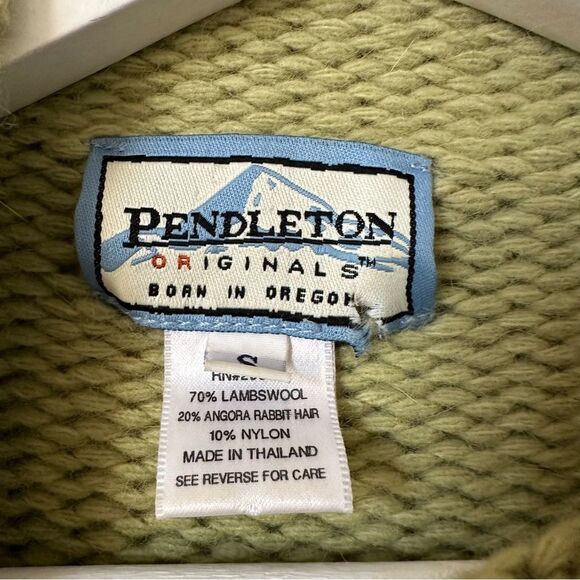 Vintage Pendleton Lambswool Angora Blend Green Sweater Size S - Picture 5 of 5